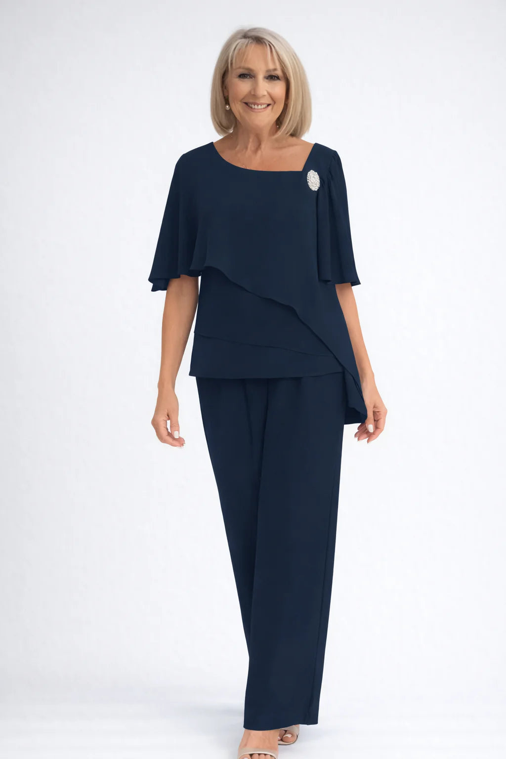 Cape Top and Trouser Two-Piece Set