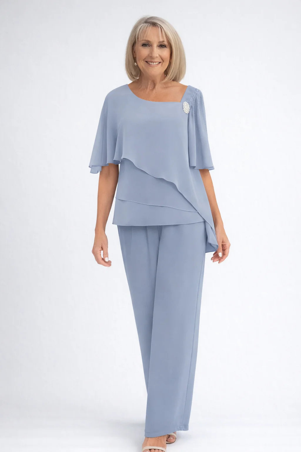 Cape Top and Trouser Two-Piece Set