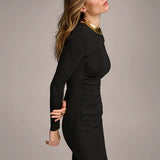 Ruched Long Sleeve Dress