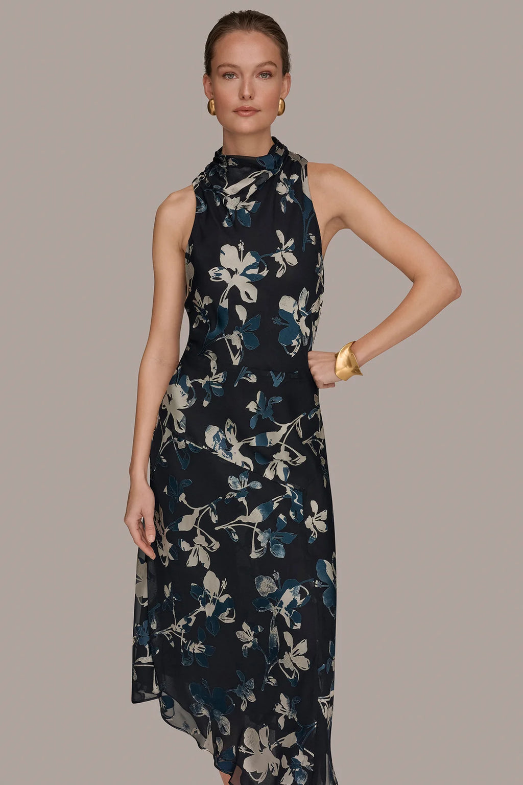 Floral Burnout Midi Dress