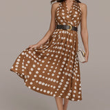 Polka Dot Halter Midi Dress