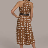 Polka Dot Halter Midi Dress