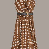 Polka Dot Halter Midi Dress