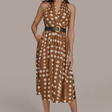 Polka Dot Halter Midi Dress
