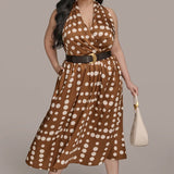 Polka Dot Halter Midi Dress