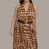 Polka Dot Halter Midi Dress