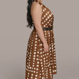 Polka Dot Halter Midi Dress