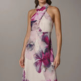Cross Front Halter Midi Dress
