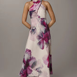 Cross Front Halter Midi Dress