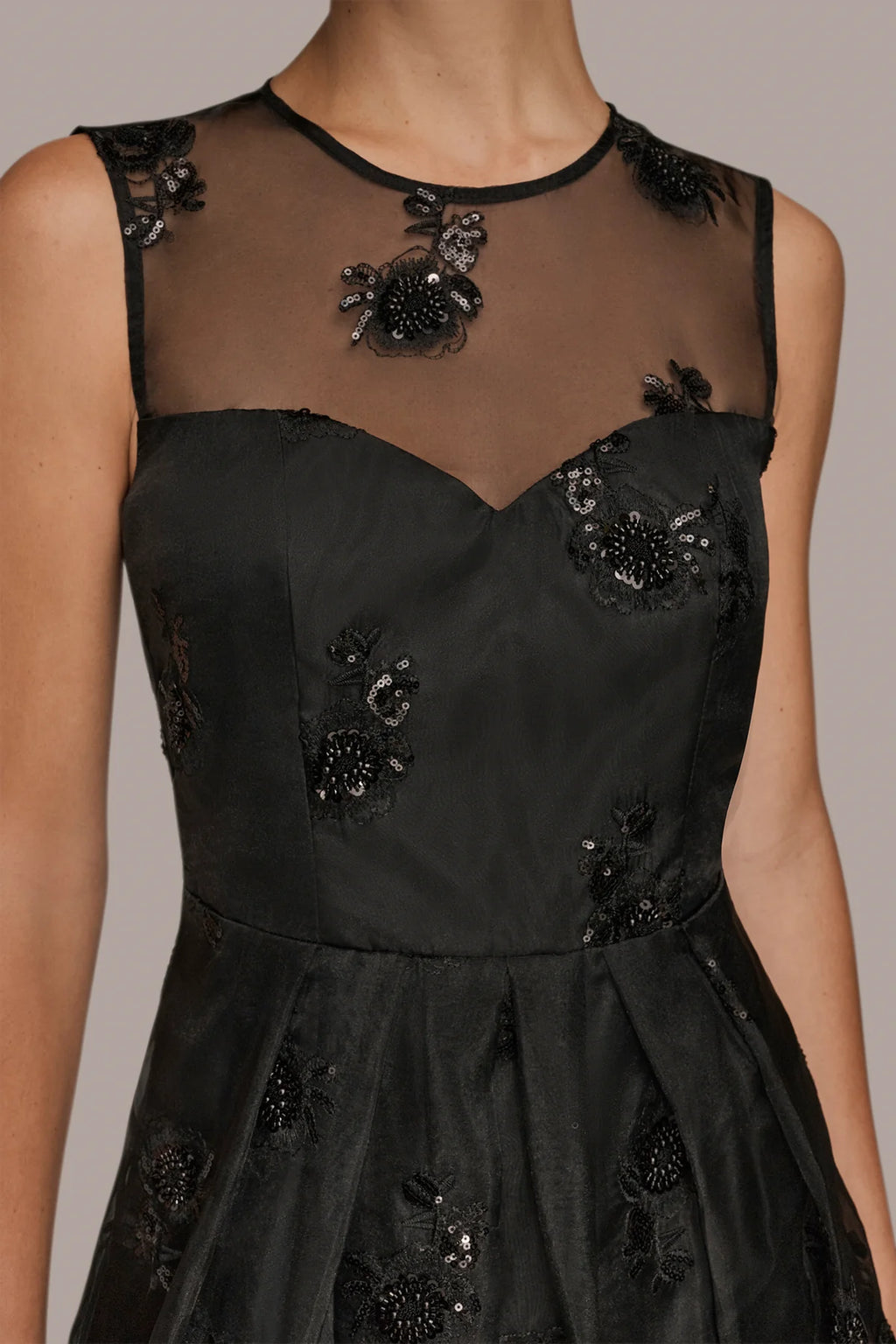 Sleeveless Beaded Midi Gown