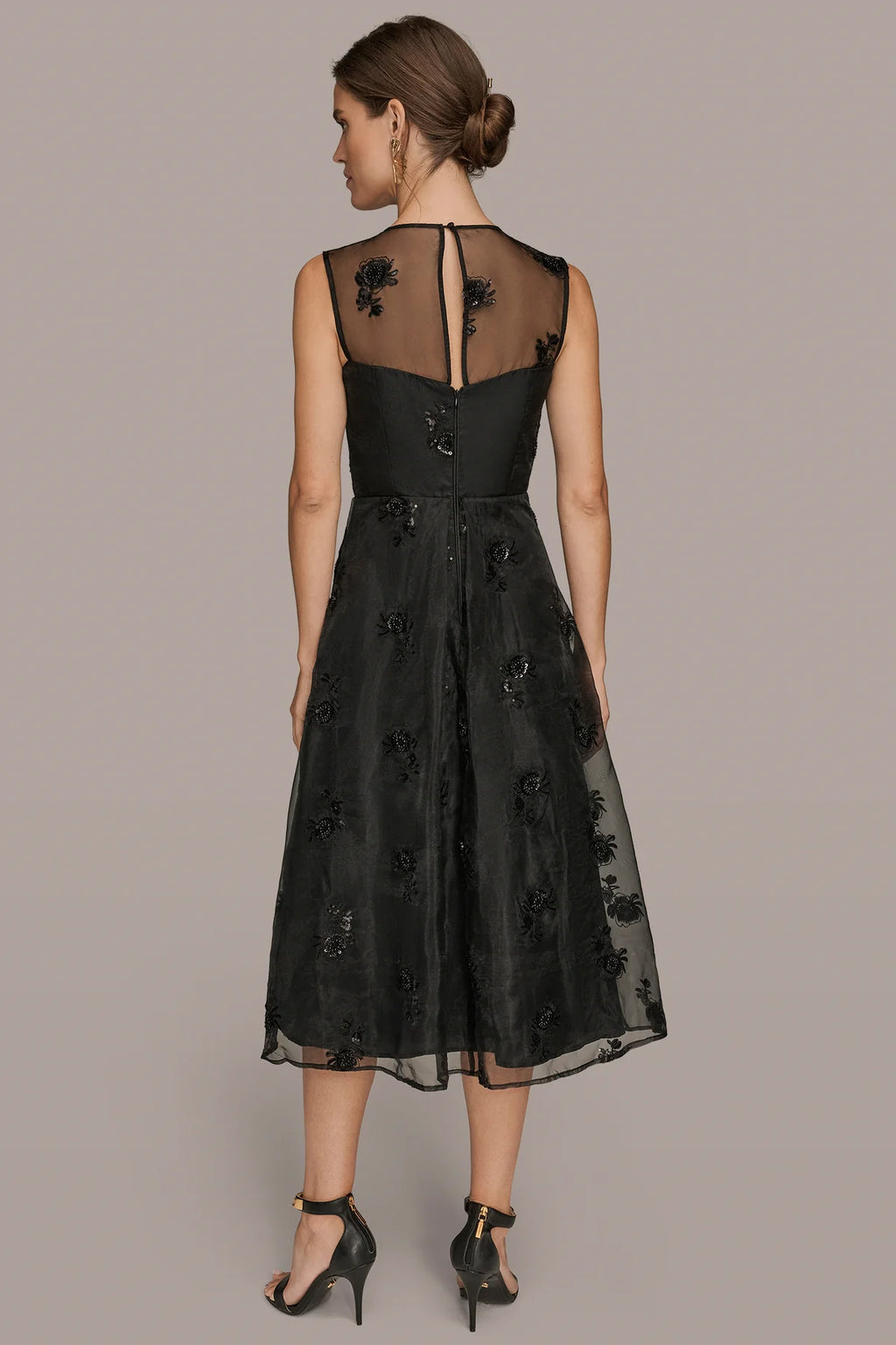 Sleeveless Beaded Midi Gown