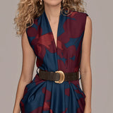 Floral V Neck Sheath Dress