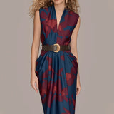 Floral V Neck Sheath Dress