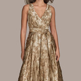 Sleeveless Wrap Ball Gown