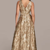 Sleeveless Wrap Ball Gown