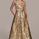 Sleeveless Wrap Ball Gown