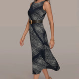 Sleeveless Printed A-Line Dress