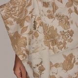 One Shoulder Floral Jacquard Gown