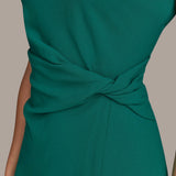Twist Waist Midi Sheath Dress