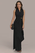Wrap Ruffle Maxi Gown