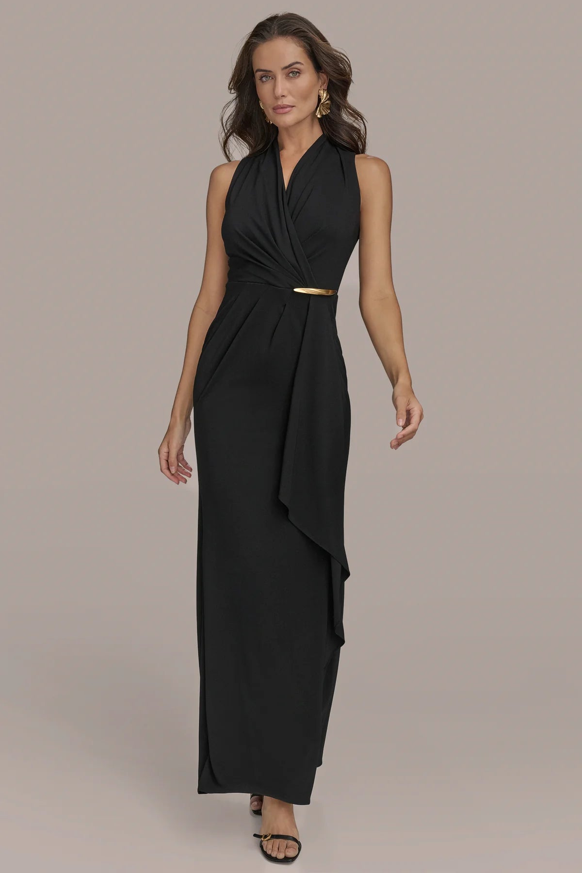 Wrap Ruffle Maxi Gown