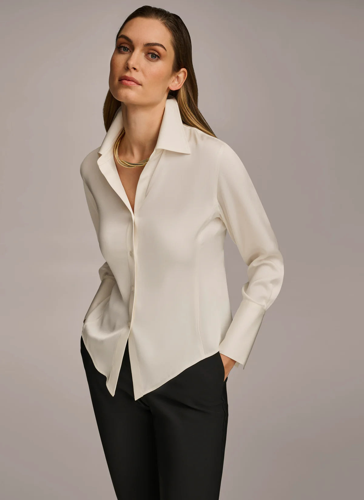 Collared Button Down Blouse