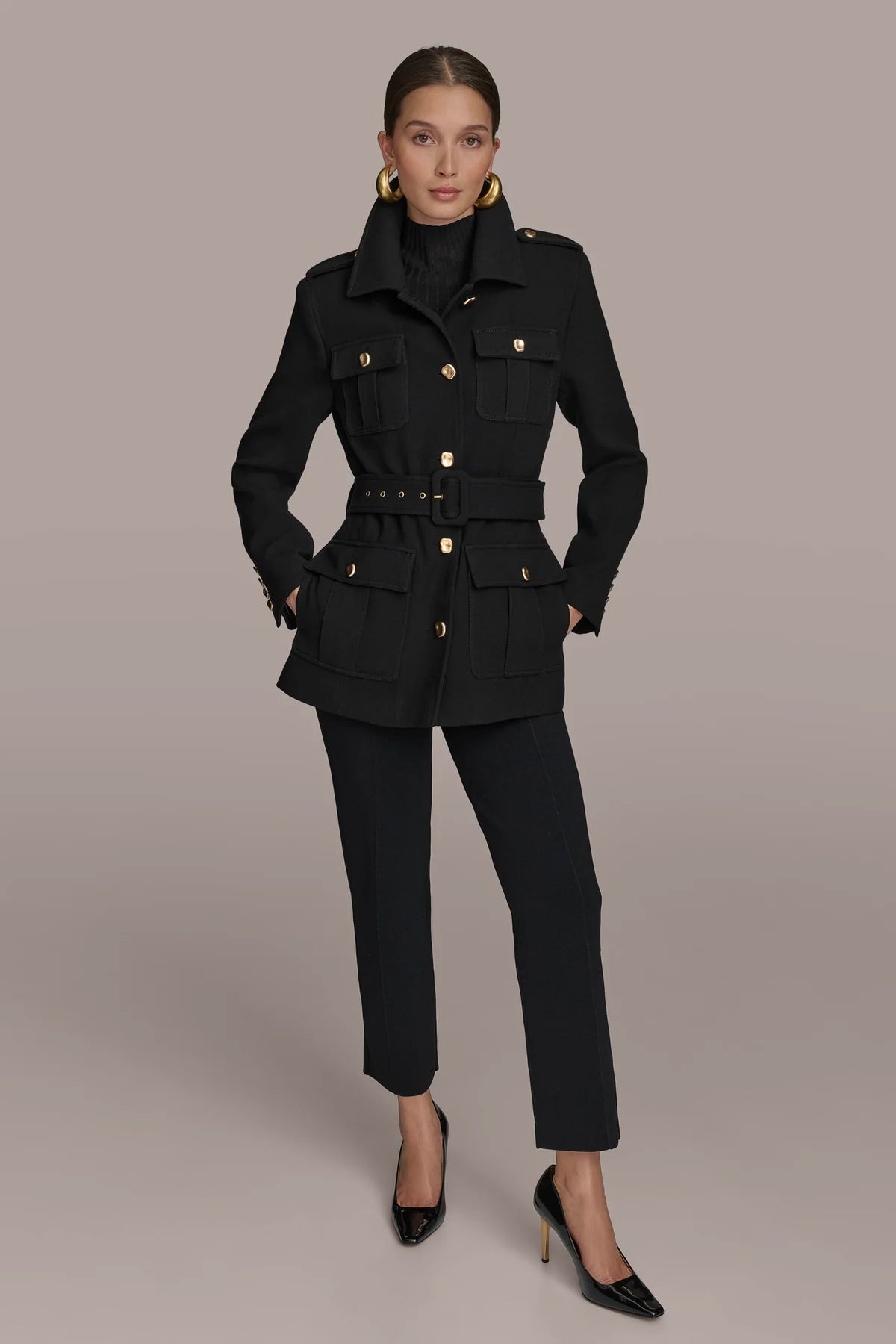 Belted Military Blazer