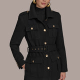 Belted Military Blazer