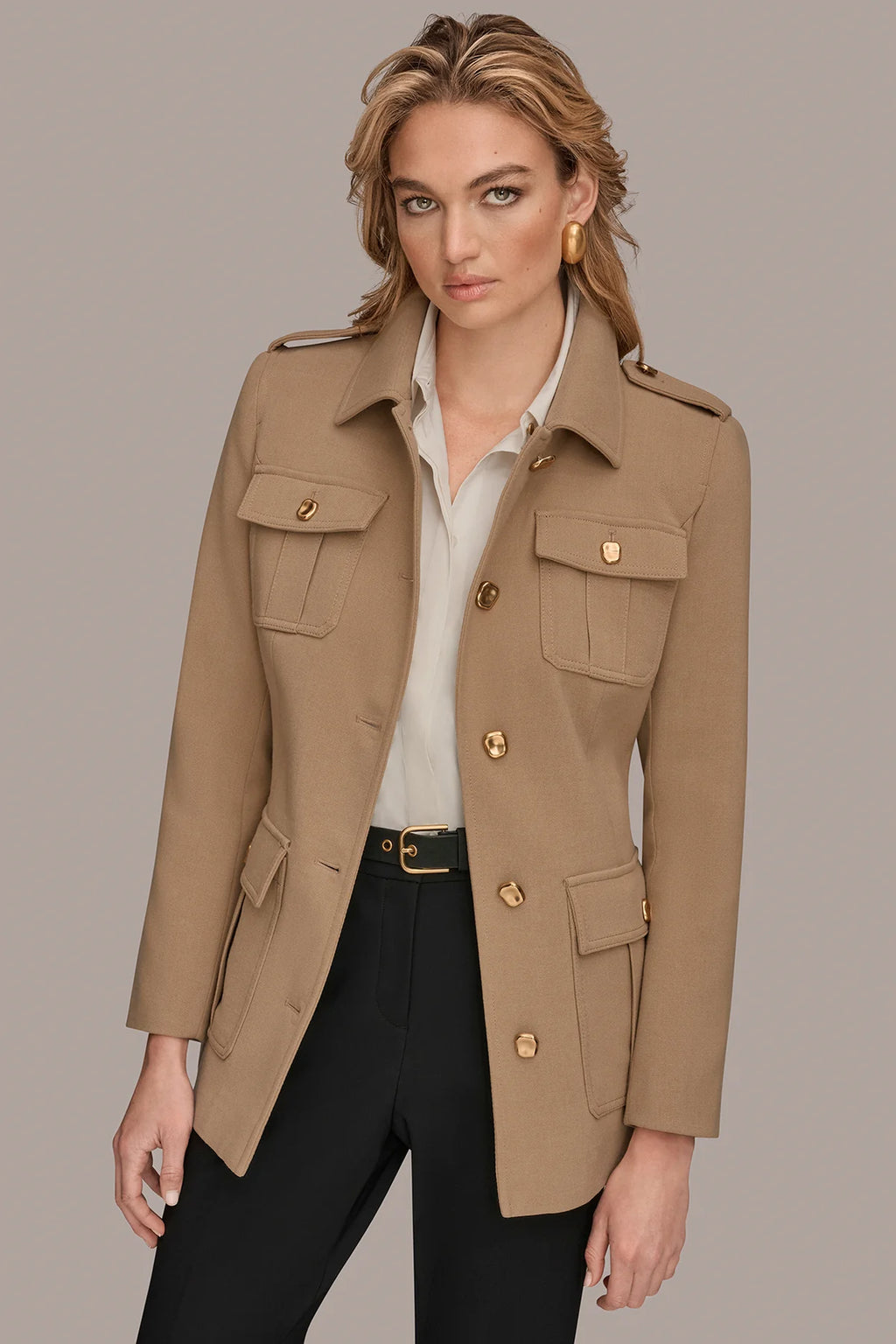 Belted Military Blazer