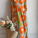 Women's V-Neck Pocket Maxi Dress