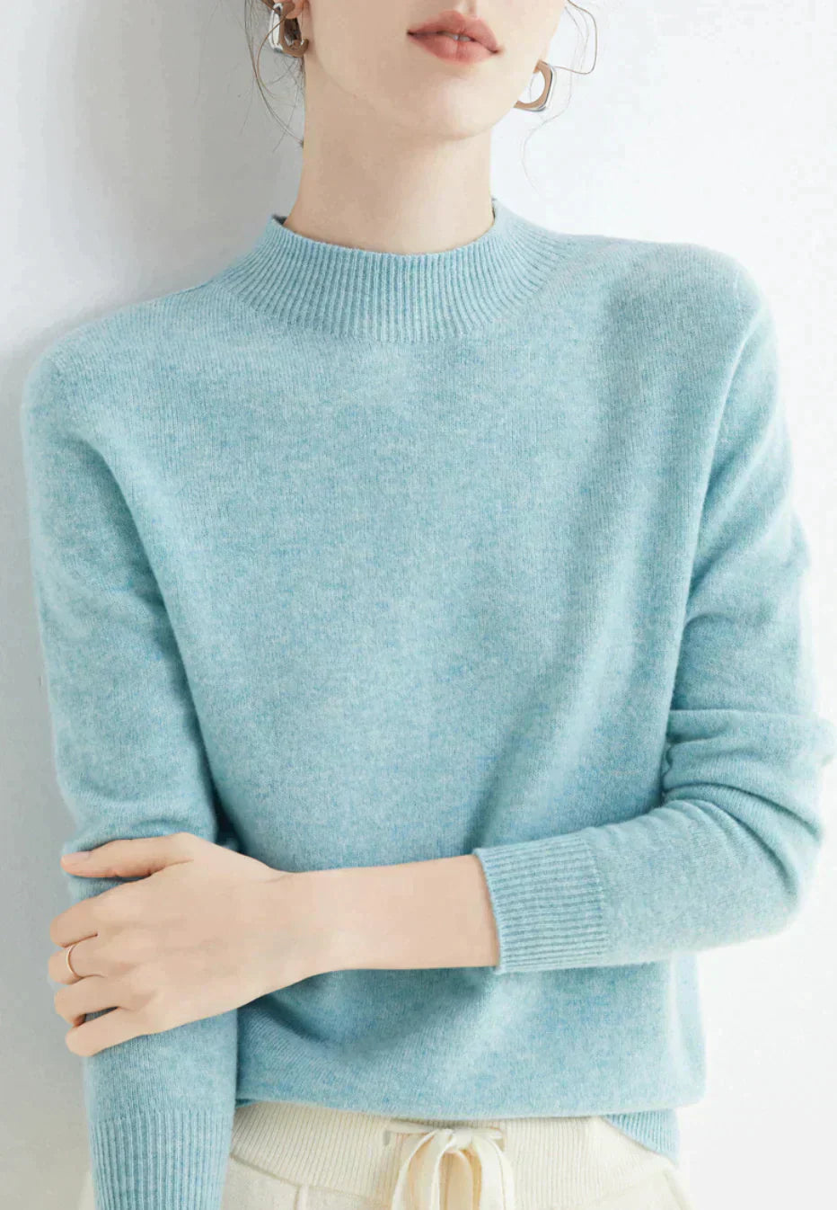 Mock Neck Knit Pullover