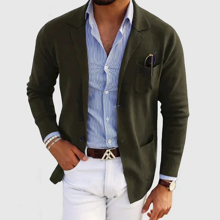 Button-Front Casual Blazer