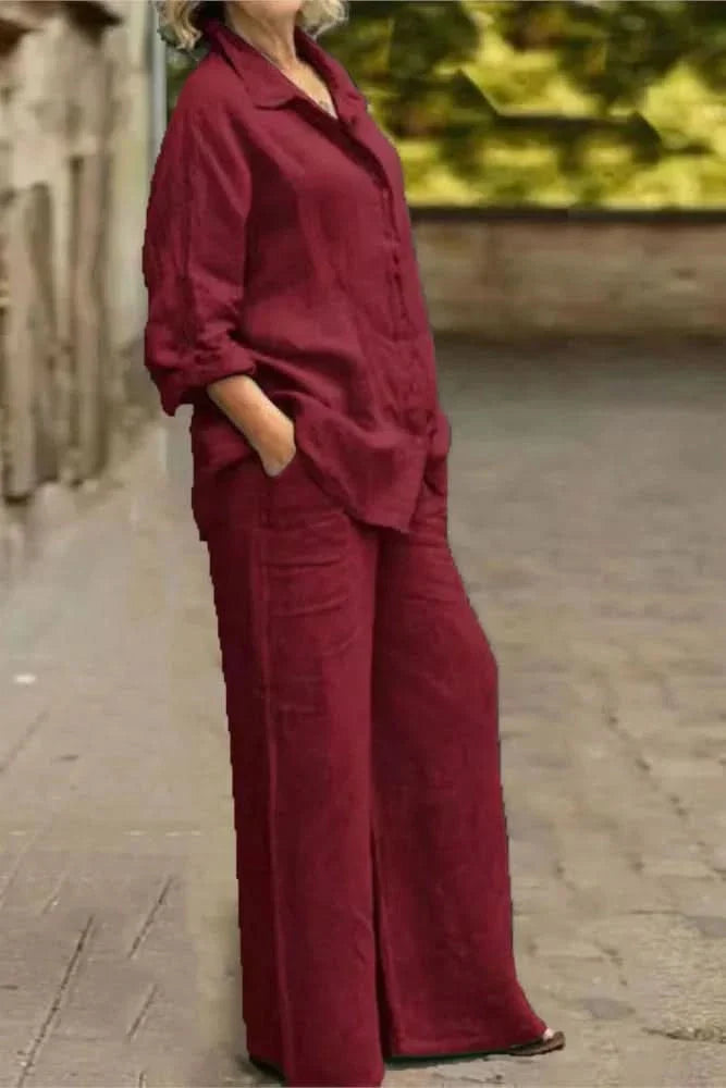 Wide-Leg Matching Outfit Set