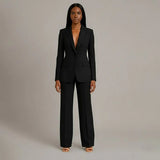 Blazer and Wide Leg Trouser Set