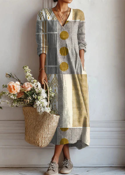 Bohemian Geometric Block Dress