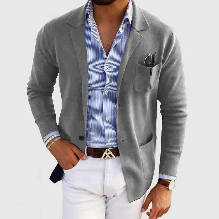 Button-Front Casual Blazer