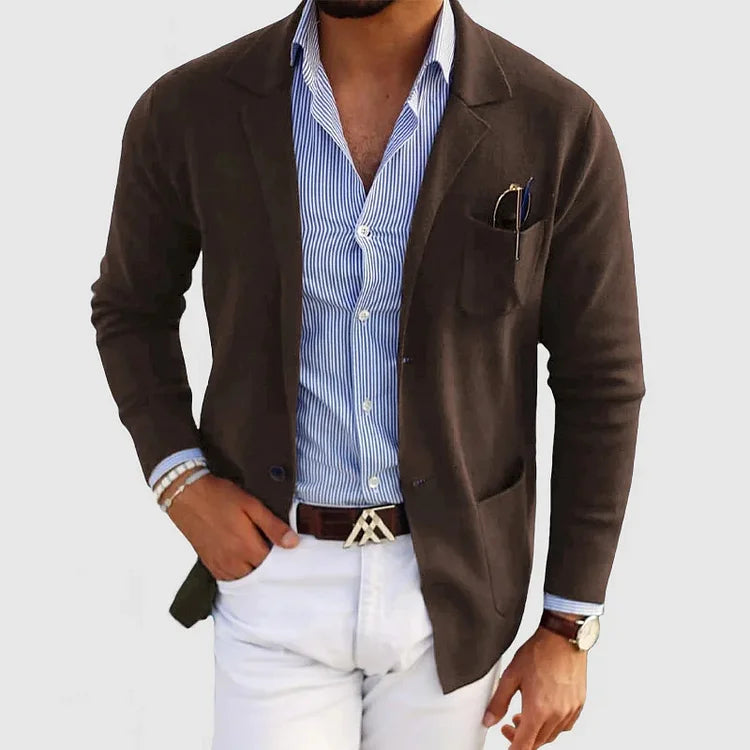 Button-Front Casual Blazer