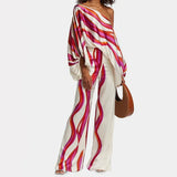 Off-Shoulder Lantern Sleeve Set