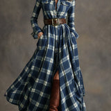 Women's Collared Shirt Maxi Dress