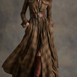 Women's Collared Shirt Maxi Dress