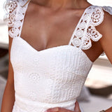 Sweetheart Frill Cap Sleeve Lace Dress