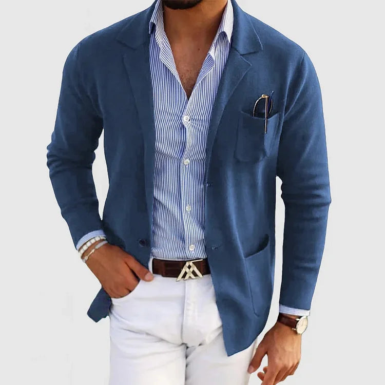 Button-Front Casual Blazer