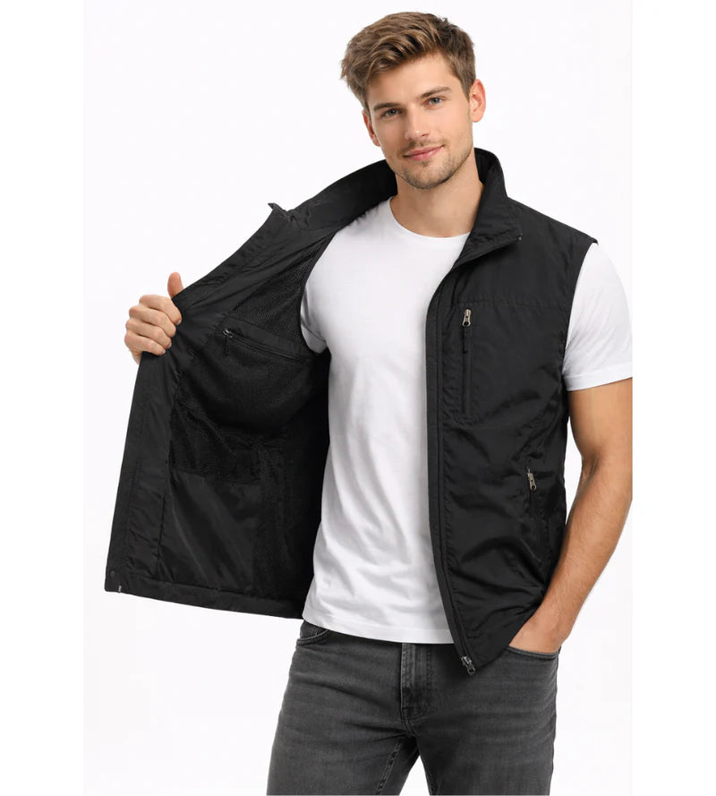 Men's Zip Up Stand Collar Gilet