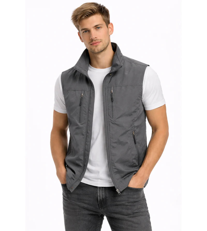 Men's Zip Up Stand Collar Gilet