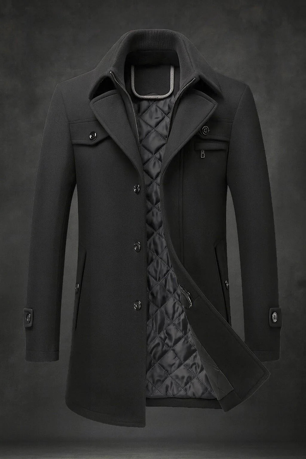 Double-Layer Collar Winter Coat