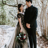 A-Line Sweep Train Wedding Dress