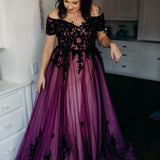 A-Line Sweep Train Wedding Dress