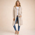 Long Button-Front Cardigan