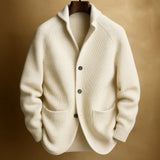 Men's Ribbed Button-Front Cardigan