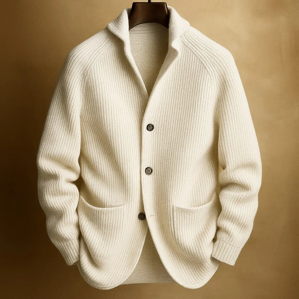 Men's Ribbed Button-Front Cardigan